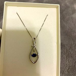 Kay Jewelers 18 inch white gold/sapphire necklace